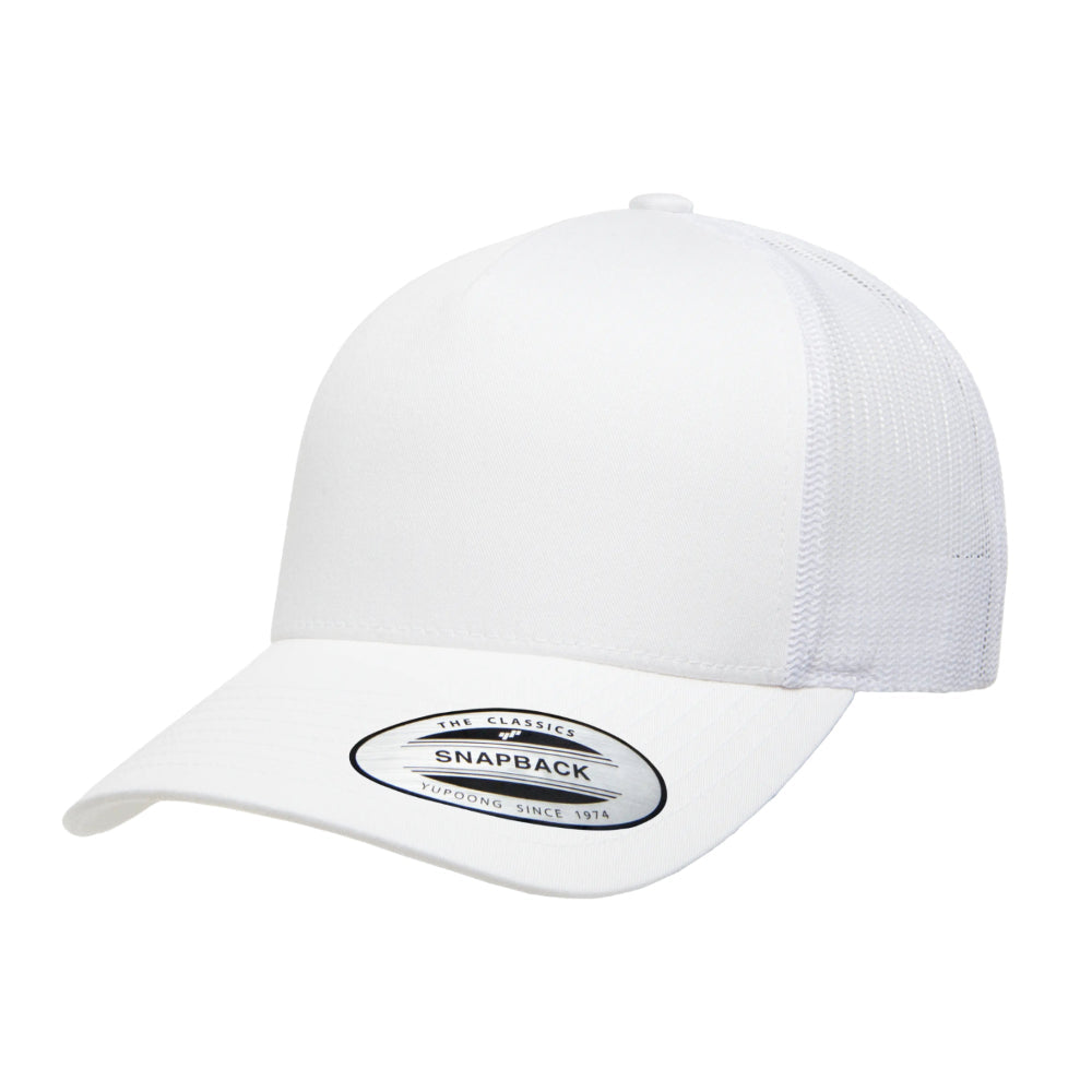 YP Classics 6506 Structured 5-Panel Mesh Back Retro Trucker Cap with Adjustable Snapback Closure