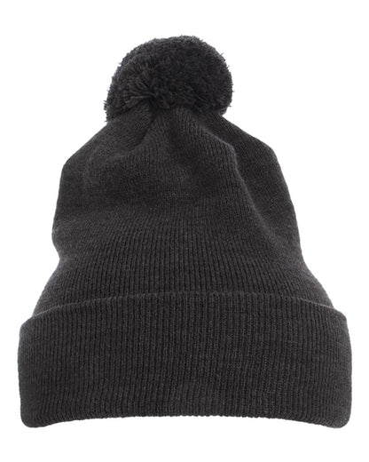 YP Classics 1501P Pom-Pom Cuffed Knit Beanie