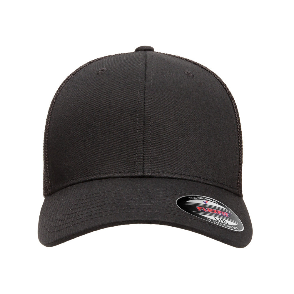 22flexfit trucker hat mesh cap 6511 black white 4