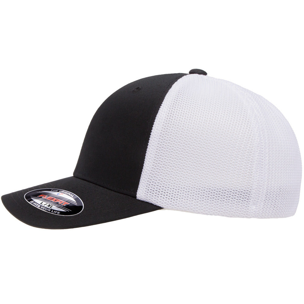 22flexfit trucker hat mesh cap 6511 brown khaki 2