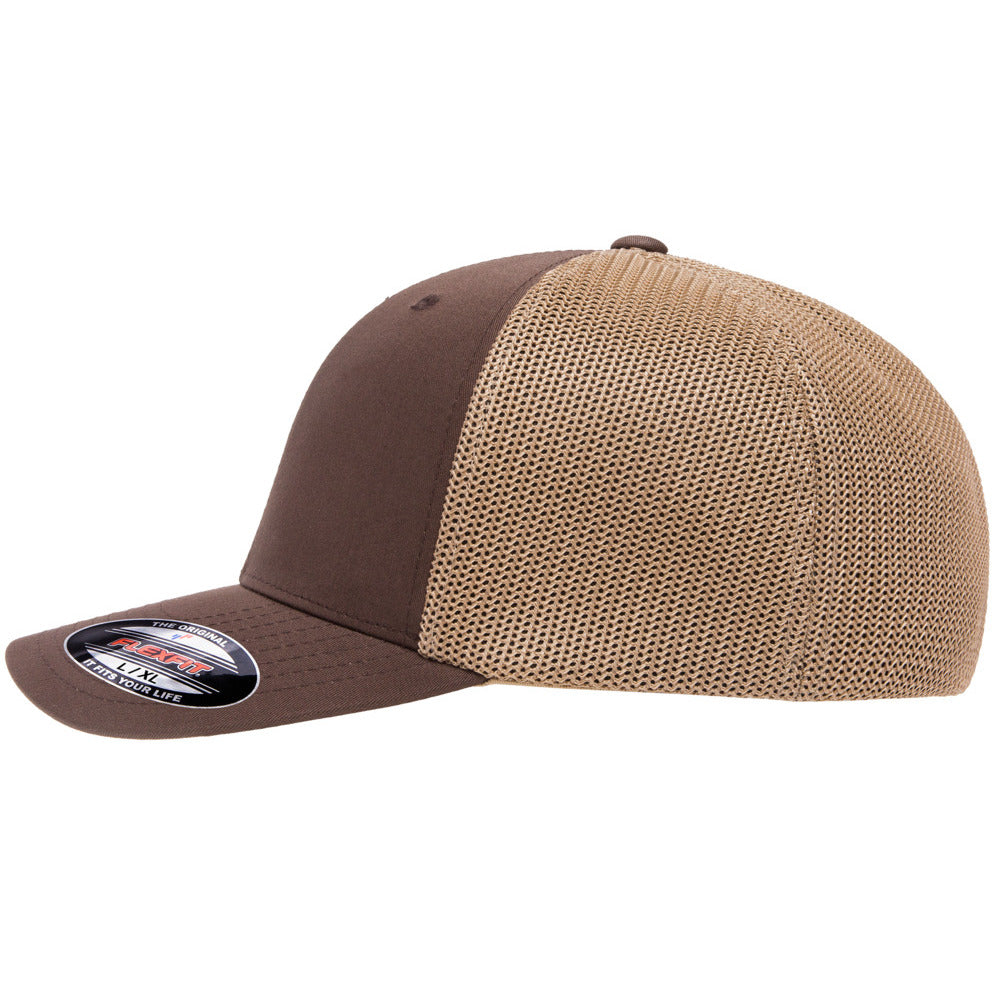 22flexfit trucker hat mesh cap 6511 charcoal neon yellow 3