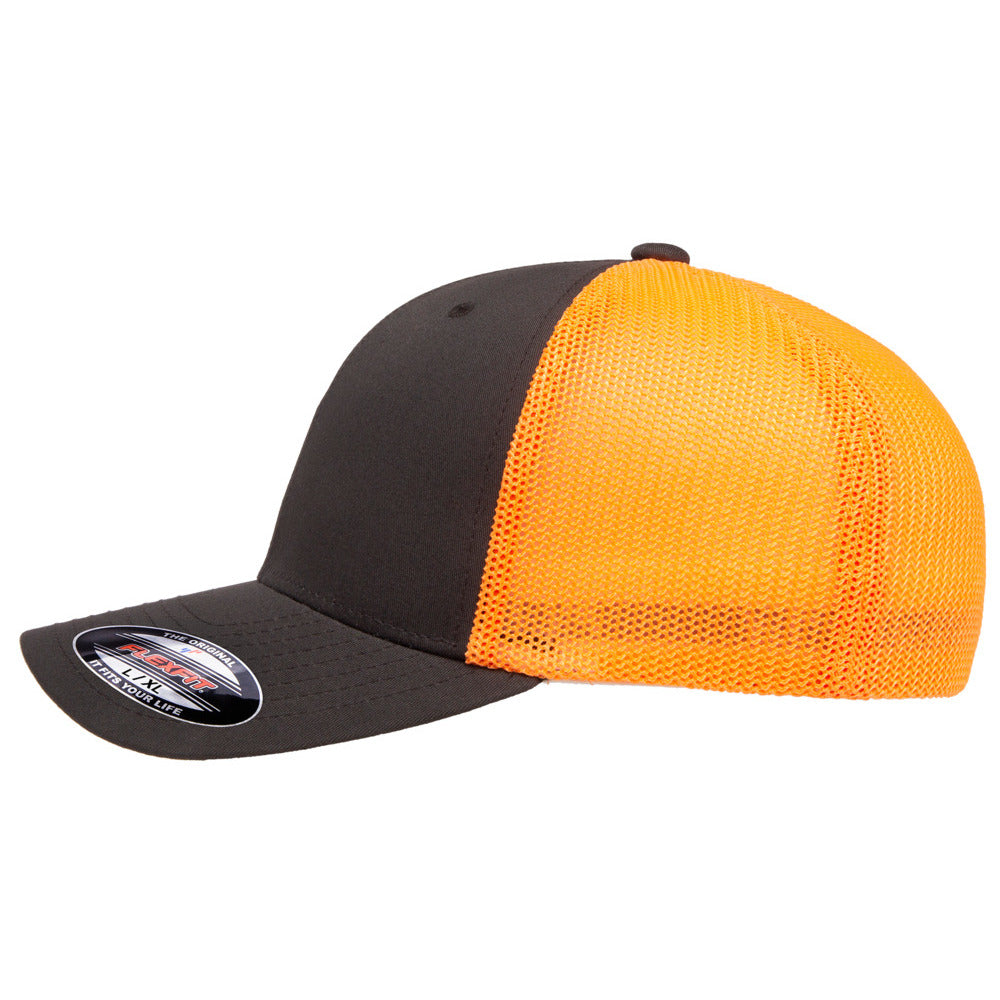 22flexfit trucker hat mesh cap 6511 white 4