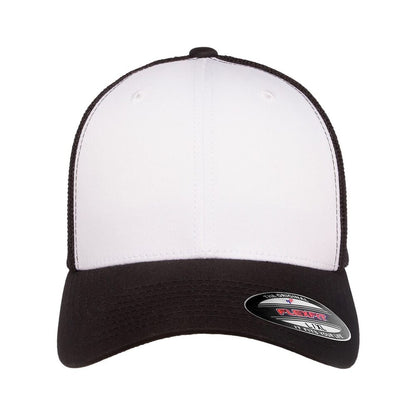 22flexfit trucker hat mesh cap 6511 caramel black 4