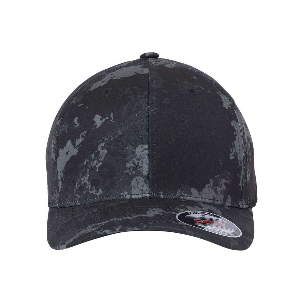 22flexfit wooly combed twill fitted cap 6277 poseidon black 2