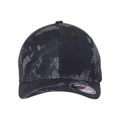 22flexfit wooly combed twill fitted cap 6277 poseidon black 2