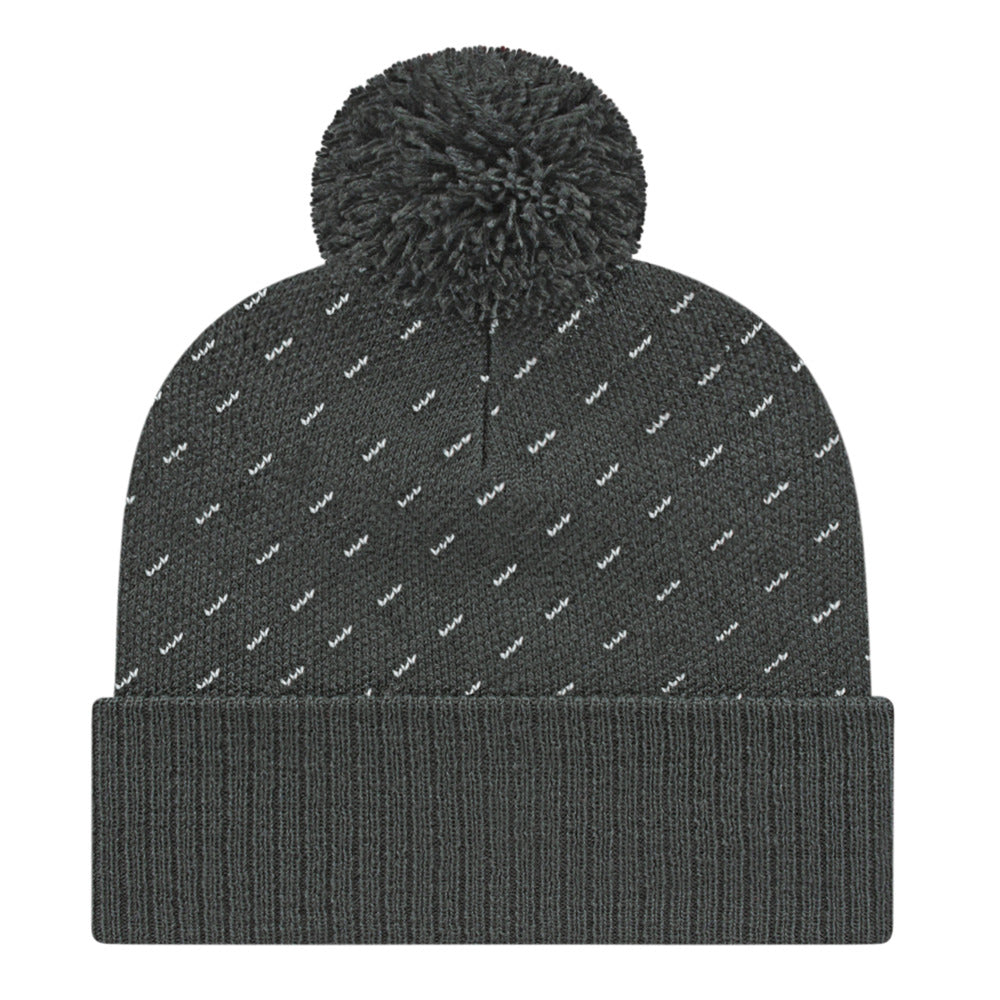 Cap America iK23 Diagonal Dash Knit Cap with Ribbed Cuff 1