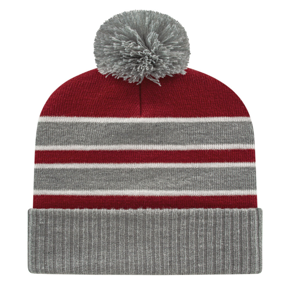Cap America iK56 Double Stripe Knit Cap with Ribbed Cuff 2