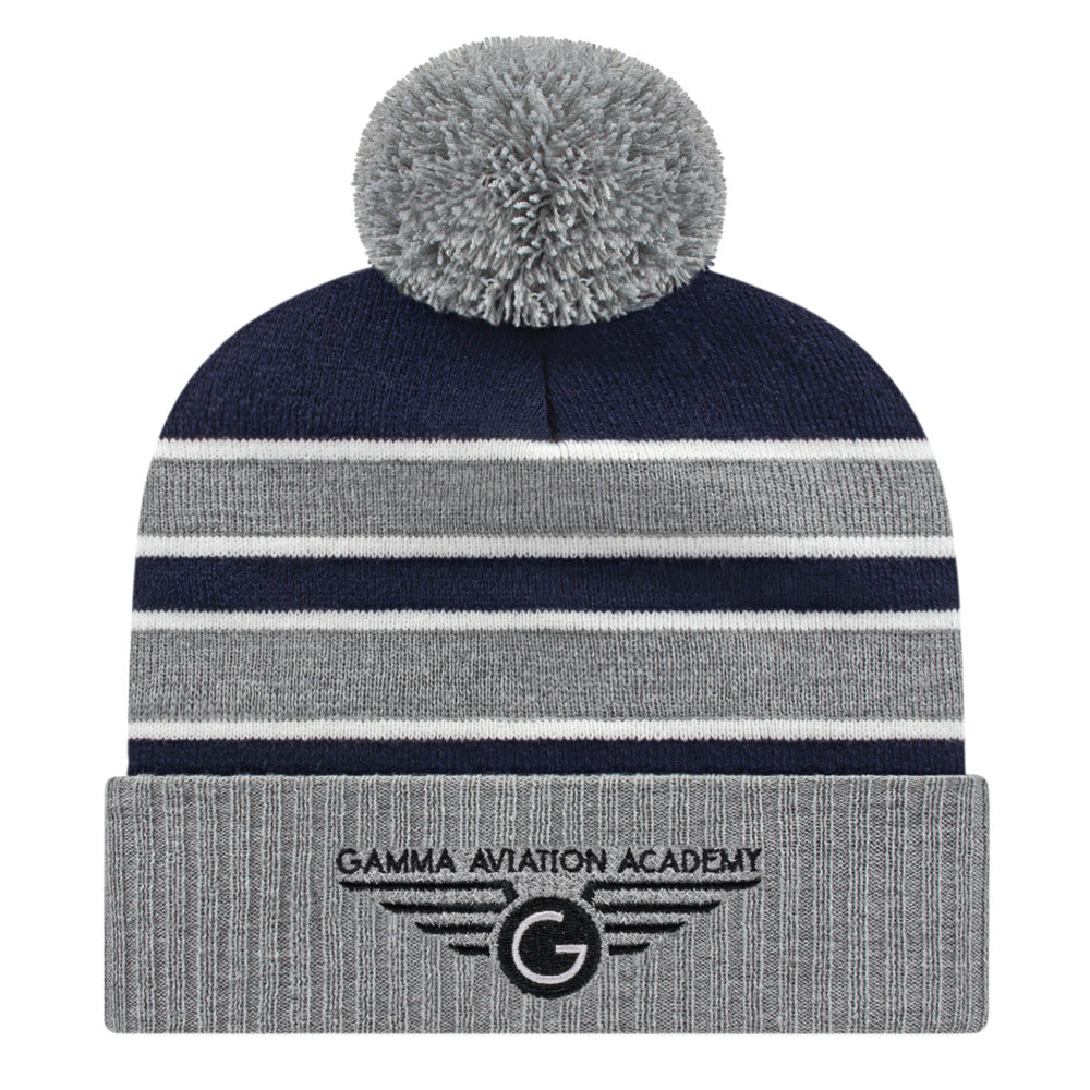 Cap America iK56 Double Stripe Knit Cap with Ribbed Cuff 4
