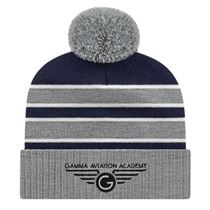 Cap America iK56 Double Stripe Knit Cap with Ribbed Cuff 4