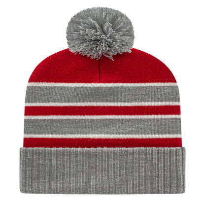 Cap America iK56 Double Stripe Knit Cap with Ribbed Cuff 5