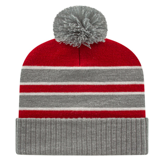 Cap America iK56 Double Stripe Knit Cap with Ribbed Cuff 5