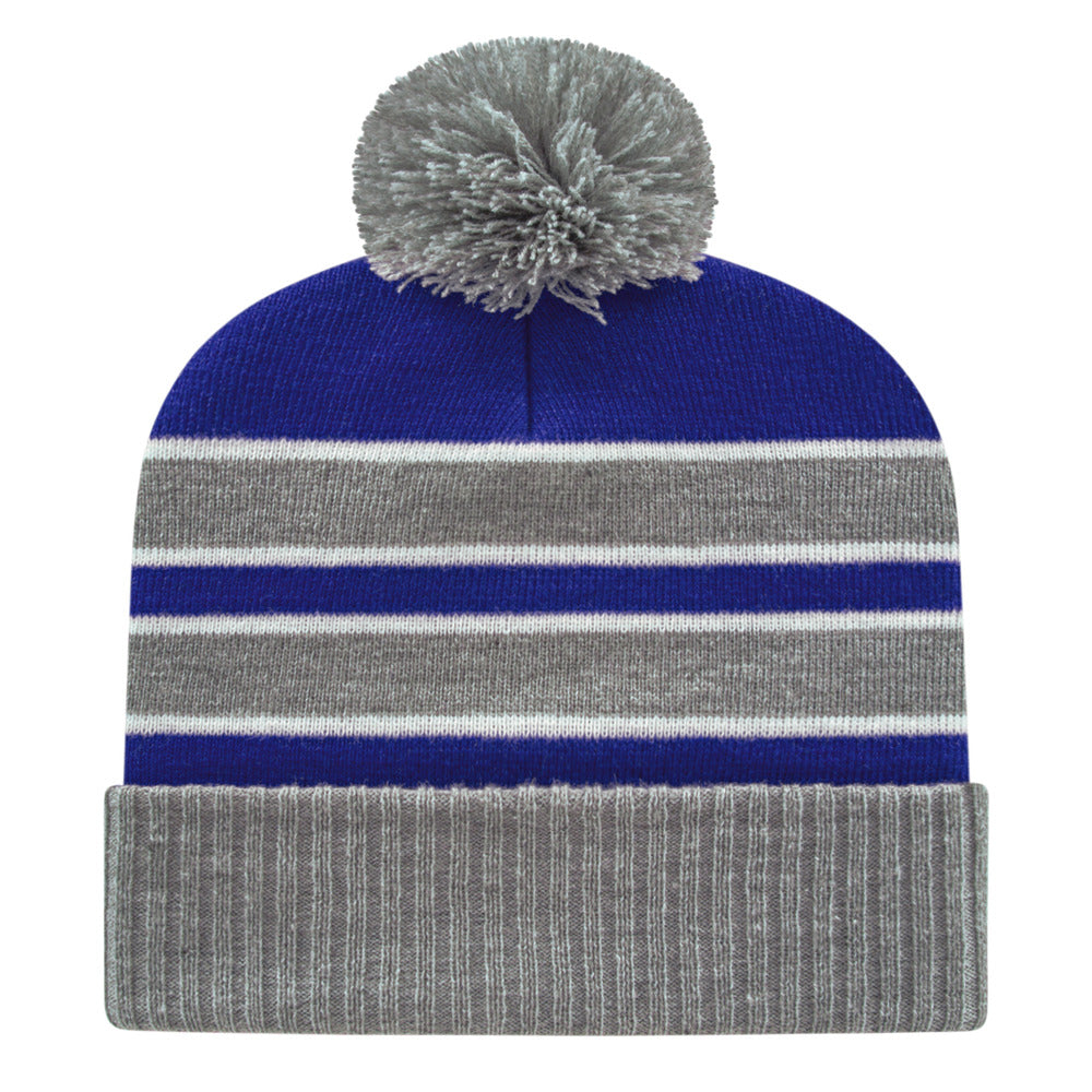 Cap America iK56 Double Stripe Knit Cap with Ribbed Cuff 8