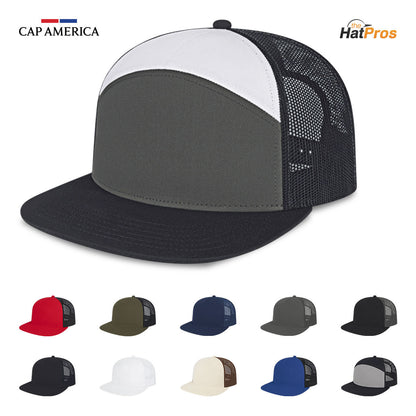 Cap America i3057 Mid Profile 7-Panel Snapback Trucker Cap