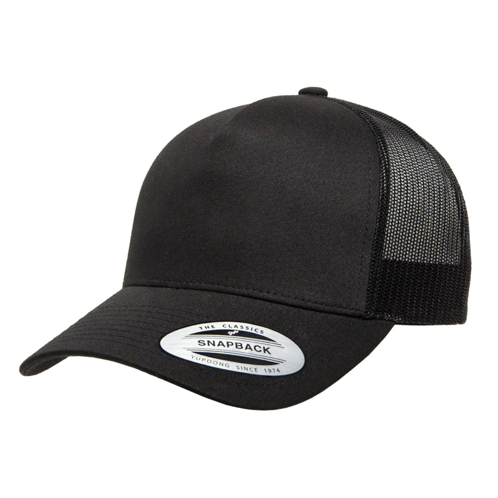 YP Classics 6506 Structured 5-Panel Mesh Back Retro Trucker Cap with Adjustable Snapback Closure