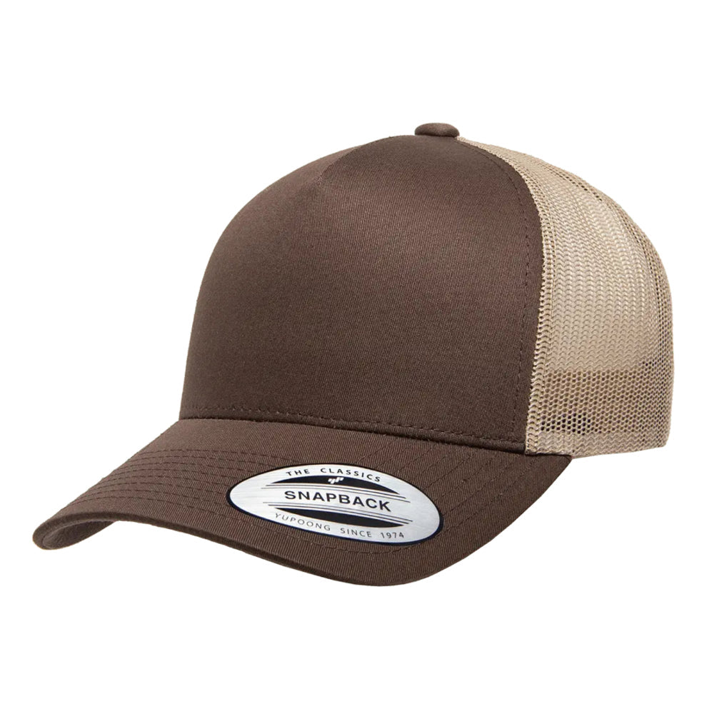 YP Classics 6506 Structured 5-Panel Mesh Back Retro Trucker Cap with Adjustable Snapback Closure