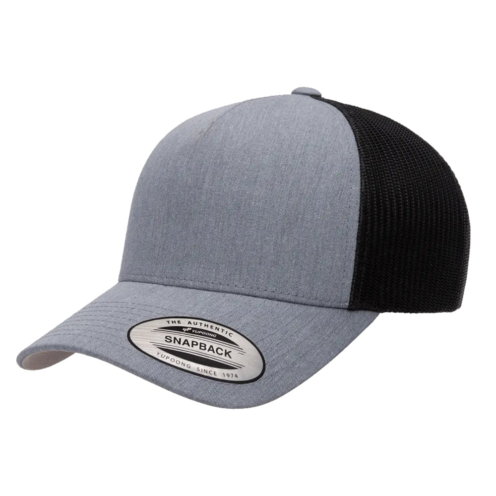 YP Classics 6506 Structured 5-Panel Mesh Back Retro Trucker Cap with Adjustable Snapback Closure