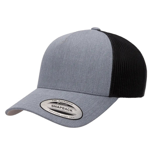 YP Classics 6506 Structured 5-Panel Mesh Back Retro Trucker Cap with Adjustable Snapback Closure
