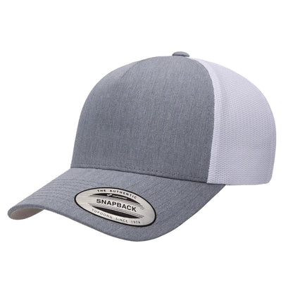 YP Classics 6506 Structured 5-Panel Mesh Back Retro Trucker Cap with Adjustable Snapback Closure