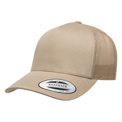 YP Classics 6506 Structured 5-Panel Mesh Back Retro Trucker Cap with Adjustable Snapback Closure