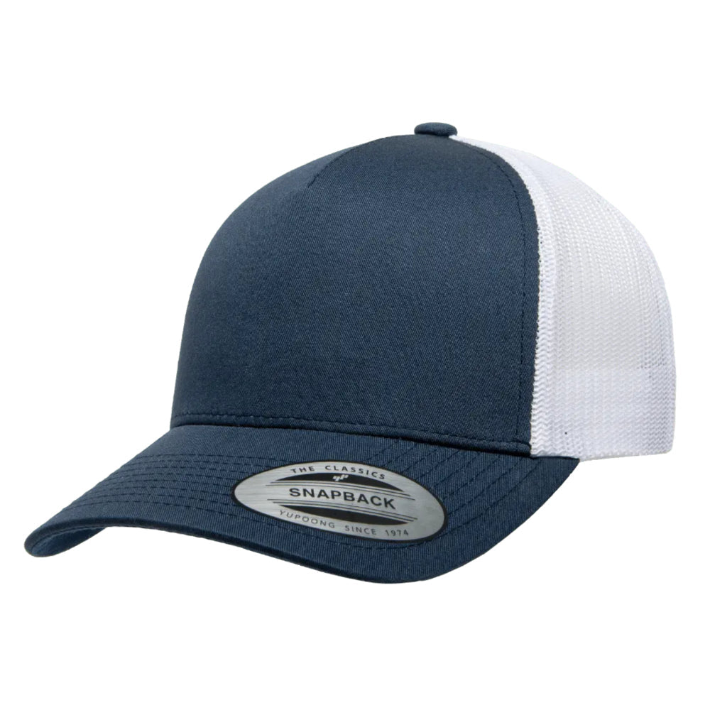 YP Classics 6506 Structured 5-Panel Mesh Back Retro Trucker Cap with Adjustable Snapback Closure
