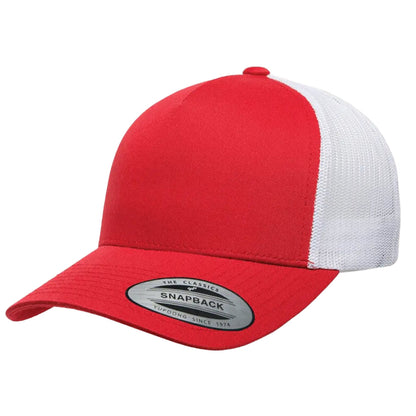 YP Classics 6506 Structured 5-Panel Mesh Back Retro Trucker Cap with Adjustable Snapback Closure